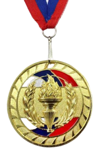 Медаль 1802-1  "Россия" 1место ЗОЛОТО, диаметр 6,5 см, длина ленты 39 см