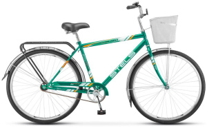 Велосипед STELS 28" Navigator 300 Gent (1 ск., мужской, с корзиной) зеленый