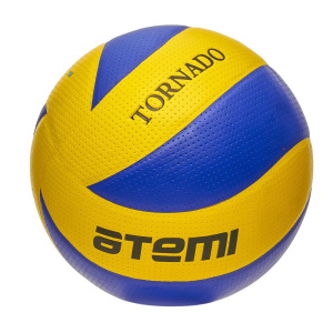 Мяч в/б ATEMI TORNADO, синт. кожа PVC,  желт- син