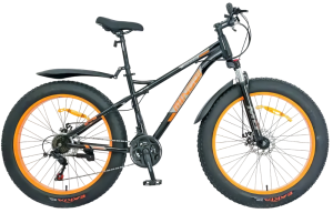Велосипед MINGDI 26" FAT BIKE 731 (21ск., двухподвес) черный/оранжевый