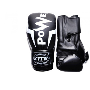 Перчатки боксерские ZTTY Q116, р-р 6 OZ, цв. черный/белый