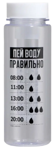 Бутыль спортивная SVOBODA VOLI "Пей воду правильно" 500 мл (9726098)