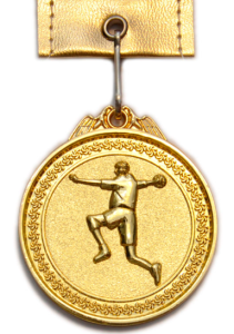 Медаль "Виды Спорта" с лентой большая. Диаметр 6,5 см, длина ленты 46 см.