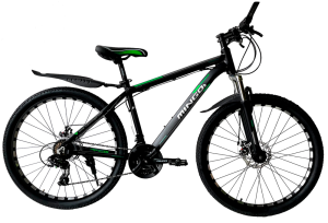 Велосипед MINGDI 27,5" 660  (24 ск., рост 17", хард, алюм.) черный/зеленый