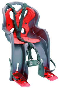 Велокресло детское LUIGINO, крепление на раму, цвет серо-красное (280031) (Италия)