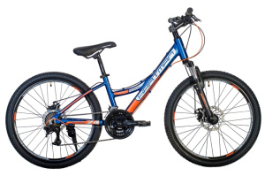 Велосипед HARTMAN 24" ROWDY PRO (Basis) (21 ск., рост 12.5", хард.) т.синий/оранжевый