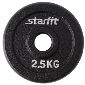 Диск чугун STARFIT BB-204, d-26мм 2,5 кг, черный