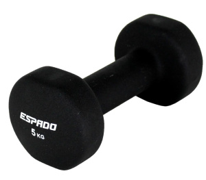 Гантель для фитнеса ESPADO ES1115, 5 кг, т/серый, неопрен