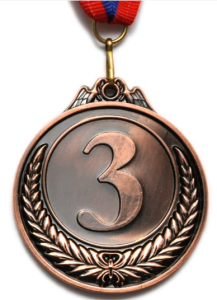Медаль PF-3 наградная с лентой, d - 65мм (цвет бронза)