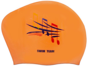 Шапочка для плавания SPRINTER SWIM TEAM KW-N (для длинных волос) ноты, оранжевый