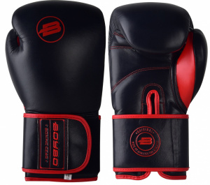 Перчатки боксерские BOYBO Rage BBG200 кожа, черный/красный, р-р, 10 OZ