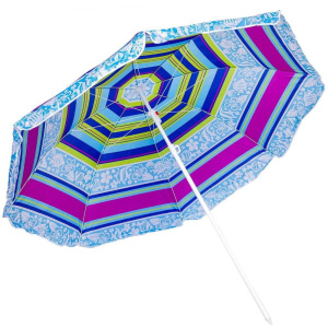 Зонт пляжный LG06 "Рыбки" d-200см,  с наклоном, 8 спиц, металл.