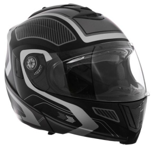 Шлем мото модуляр FF839, графика, черный/серый, размер L (5864267)