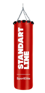 Мешок боксерский Sport Elite STANDART LINE 45кг (кольцо, цепь), тент, d-34, 120см, красный