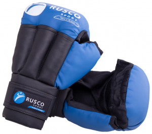 Перчатки для рукопашного боя RUSCOsport PRO, к/з, синие. Oz 12