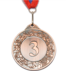 Медаль T503-3  "Россия" 3место БРОНЗА, диаметр 6,5 см, длина ленты 44 см