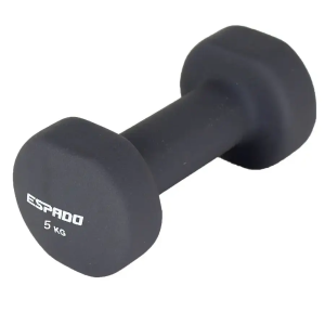 Гантель для фитнеса ESPADO ES1115, 5 кг, т/серый, неопрен