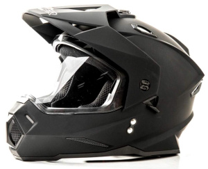 Шлем мото мотард HIZER J6802 (XL) matt black (2 визора) (13548)