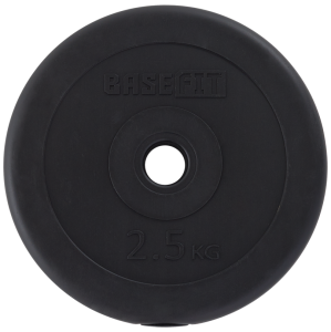 Диск пластиковый BASEFIT BB-203, 26 мм, 2,5 кг, черный