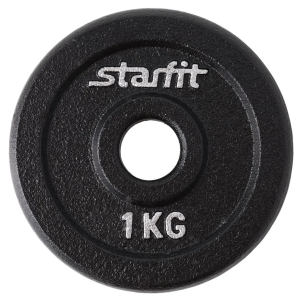 Диск чугун STARFIT BB-204, d-26мм 1 кг, черный