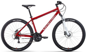 Велосипед FORWARD 27,5" SPORTING 3.2 (24 ск., рост 17", хард. сталь) т. красный/белый