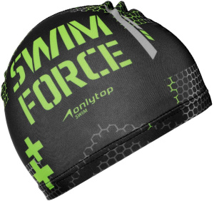 Шапочка для плавания ONLYTOP SWIM FORCE, тканевая, обхват 46-52см (4162741)