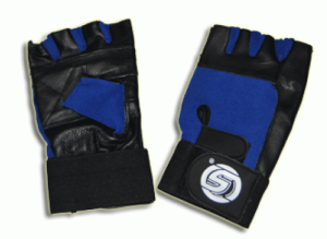 Перчатки для т/а SPRINTER кожа, ткань, черный/синий р. S (16305)