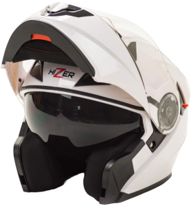 Шлем мото модуляр HIZER 627 (XL) white (2 визора) (9322)
