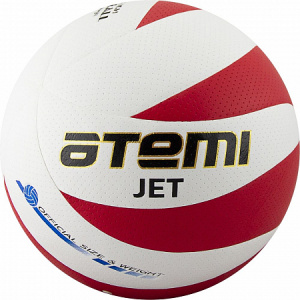 Мяч в/б ATEMI JET, синтетическая кожа PU Soft, бел/красн, 12 панелей