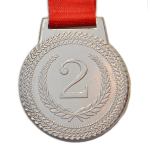 Медаль МТ851-2 наградная с лентой, d-5см (серебро)