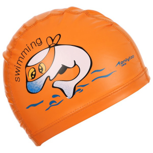 Шапочка для плавания ONLYTOP детская, нейлон, цв. оранжевый (3791413)