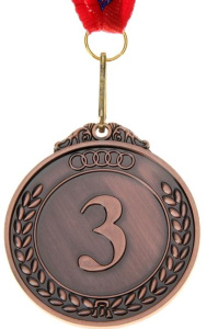 Медаль  "3 место" цвет: бронза, d5 см