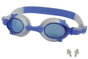 Очки для плавания ELOUS YG-1500, цв. белый/голубой