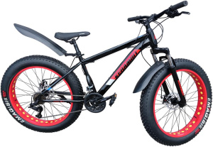 Велосипед KERAMBIT 26" FATBIKE 4.0 KS (21ск., хард.) черный/красный