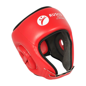 Шлем боксерский RUSCOSPORT с усилением,  р. L, цв. красный