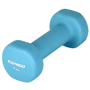 Гантель для фитнеса ESPADO ES1115, 1 кг, голубой, неопрен