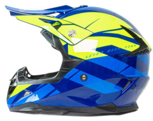 Шлем мото кроссовый HIZER 915 (S) havy/neon/yellow/blue (17738)