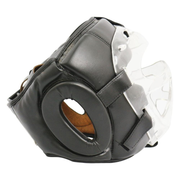 Шлем боксерский с пластиковым забралом BOYBO Flexy BP2006 черный р.XL