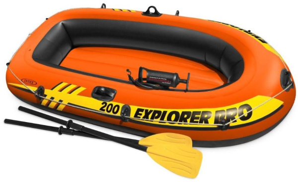 Лодка INTEX 58357 EXPLORER PRO 200, комплект:весла пластик 122см., насос ручной.