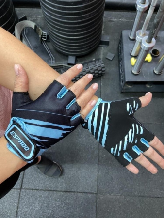 Перчатки для фитнеса ESPADO ESD003, голубой, р. S