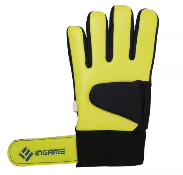 Перчатки вратарские INGAME WAVE INFB-907 желто/голубой р.4