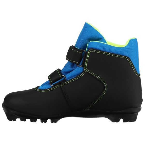 Ботинки лыжные NNN WINTER STAR CONTROL KIDS иск. кожа, цв. чёрный/синий/лайм-неон, лого белый, р.36