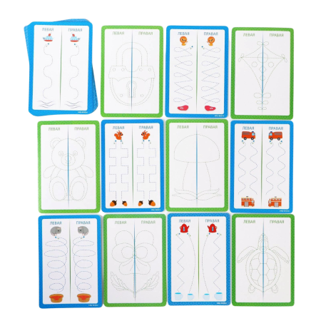 Игра развивающая пиши-стирай "Рисуй двумя руками. Шаг 2" 20 карт (5415759)