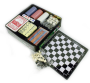 Игра настольная 7 в 1 Magnetic Board (магнитное поле, домино, карты, нарды, шашки, шахматы, 60 покерных фишек, крибидж)