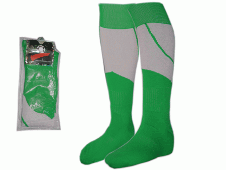 Гетры футбольные K-S. Цвет: зеленый/белый