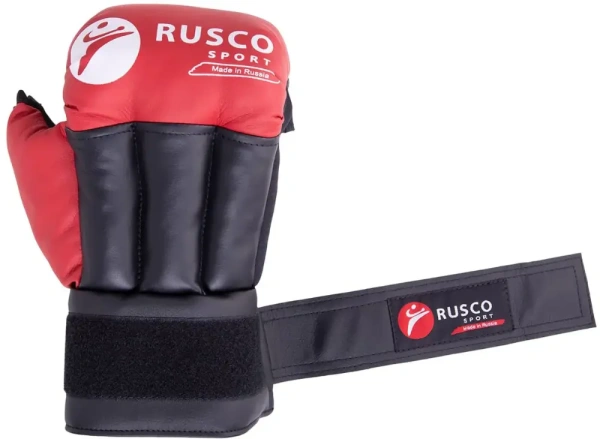 Перчатки для рукопашного боя RUSCOsport, к/з, красн. Oz 4