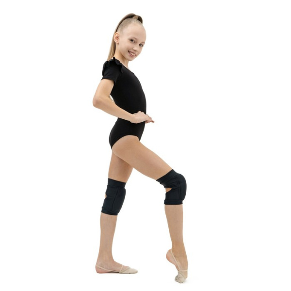 Наколенники гимнаст GRACE DANCE с уплотнителем. р.M (11-14 лет). Цвет: чёрный. Материал: лайкра (4105317)