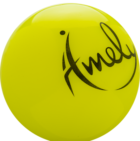 Мяч для художественной гимнастики однотонный AMELY AGB-301, d-19 см, PVC, желтый