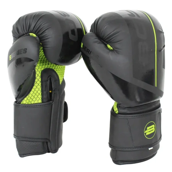 Перчатки боксерские BOYBO B-Series BBG400 флекс, черный/зеленый , р-р, 12 OZ