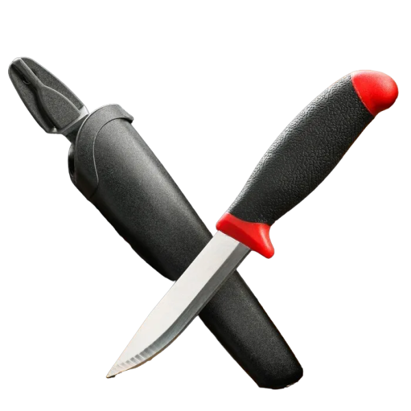 Нож туристический Урал клинок 10см, красный, ножны пластик (7187159)
